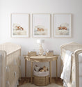 Load image into Gallery viewer, Sleeping Animals Nursery Wall Prints | Set of 3 | Bunny, Fox & Deer for Gender-Neutral Baby Room - RoseRowanDesign
