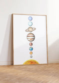 Load image into Gallery viewer, Space Nursery Prints | Set of 2 | Solar System & Rocket Wall Art for Kids' Room - RoseRowanDesign
