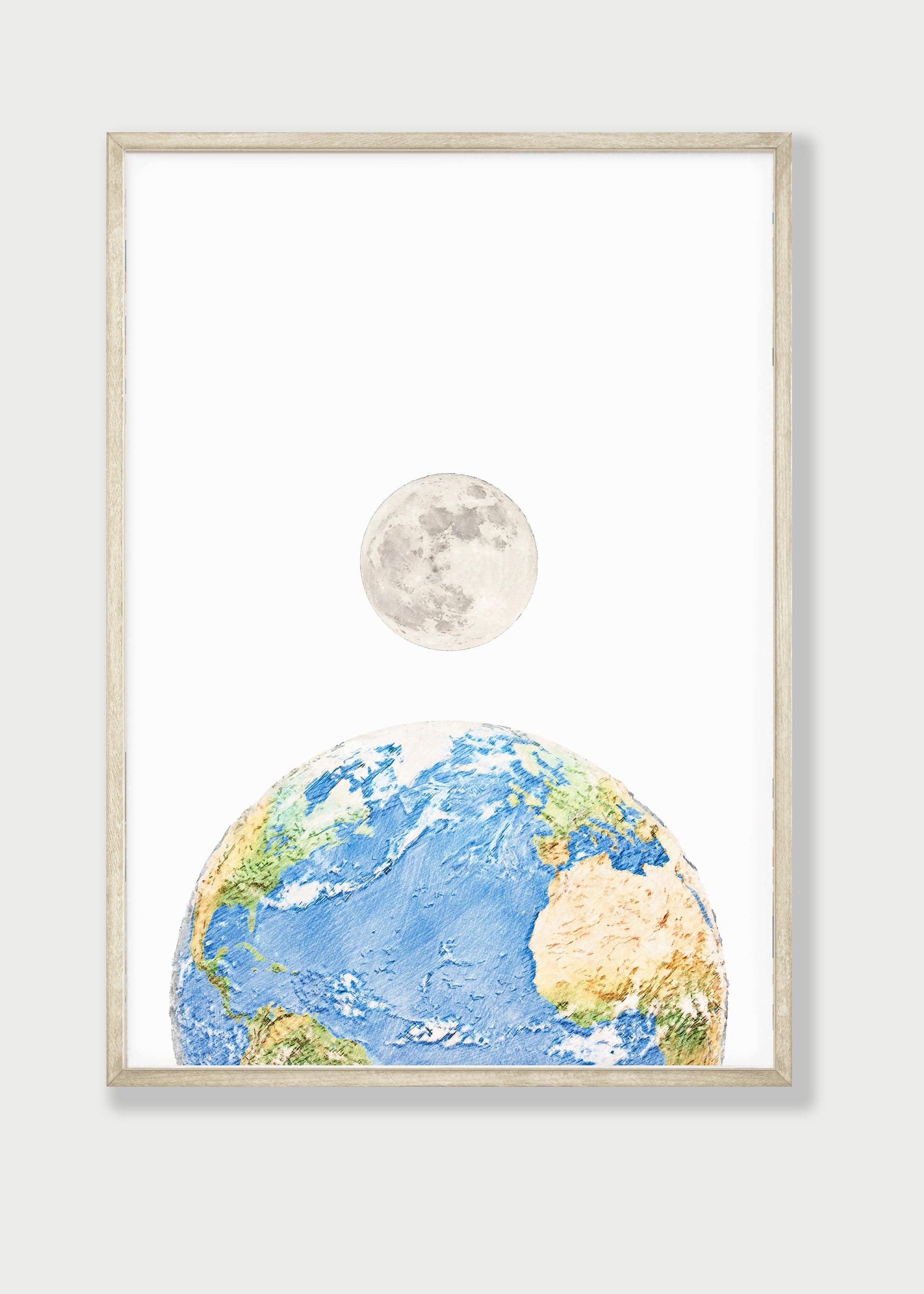 Space Nursery Prints | Set of 3 | Astronaut, Rocket Ship & Moon Wall Art for Boys' Room - RoseRowanDesign