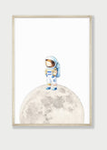 Load image into Gallery viewer, Space Nursery Prints | Set of 3 | Astronaut, Rocket Ship & Moon Wall Art for Boys' Room - RoseRowanDesign
