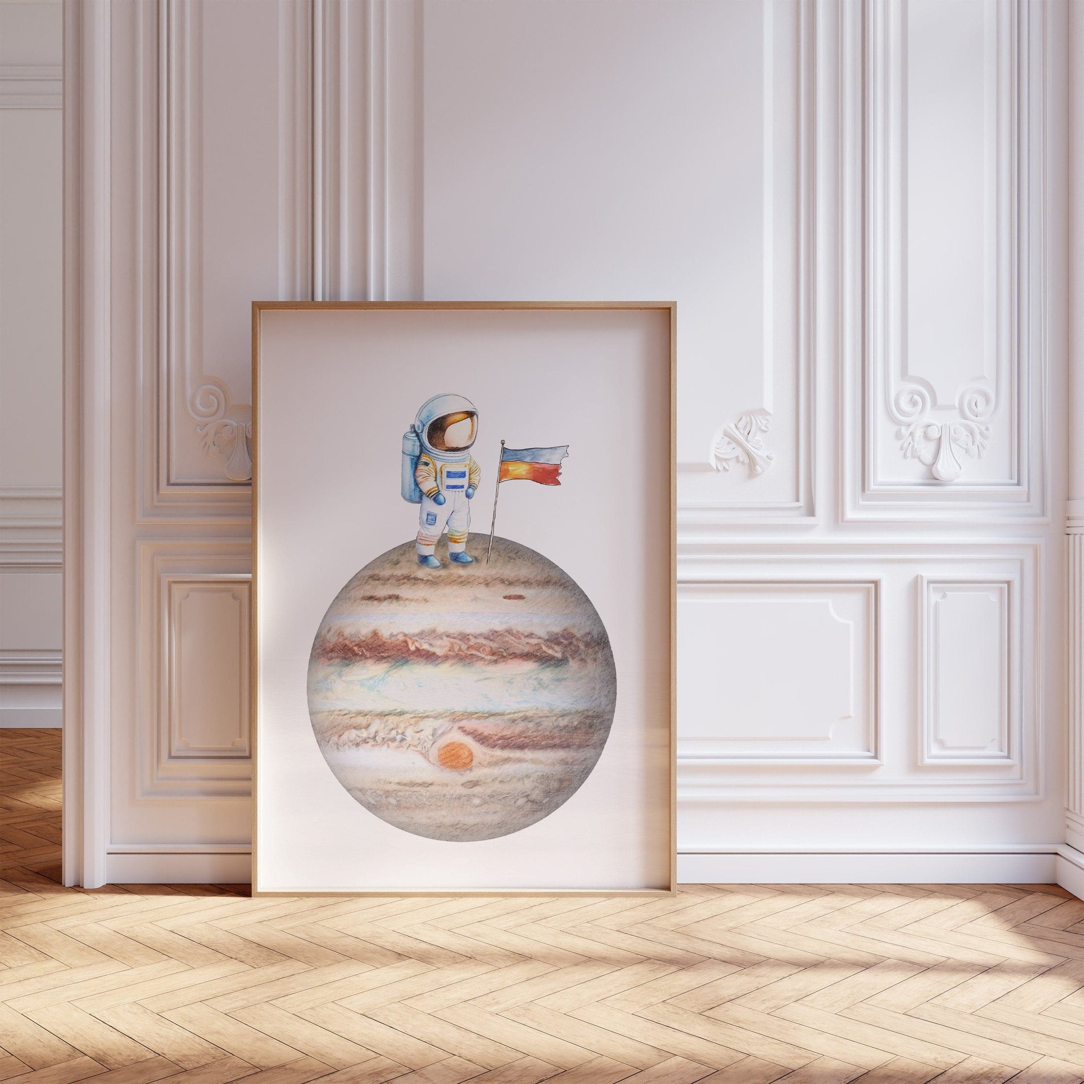 Space Nursery Prints | Set of 3 | Solar System & Astronaut Decor for Boys' Room - RoseRowanDesign