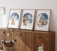 Load image into Gallery viewer, Teddy Bear Nursery Prints | Set of 3 | Boho Wall Art for Baby Boys' or Gender-Neutral Nursery - RoseRowanDesign
