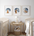 Load image into Gallery viewer, Teddy Bear Nursery Prints | Set of 3 | Boho Wall Art for Baby Boys' or Gender-Neutral Nursery - RoseRowanDesign
