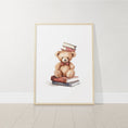 Load image into Gallery viewer, Teddy Bear Nursery Prints | Set of 3 | Boho Wall Art with Pink Balloons for Baby Girls' Room - RoseRowanDesign
