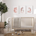 Load image into Gallery viewer, Unicorn Nursery Prints | Set of 3 | Personalised Wall Art for Girls' Room - RoseRowanDesign
