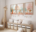 Load image into Gallery viewer, Woodland Animal Nursery Prints | Set of 3 | Blossom Tree & Pink Forest Decor for Girls' Room - RoseRowanDesign
