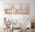 Load image into Gallery viewer, Woodland Animal Nursery Prints | Set of 3 | Blossom Tree & Pink Forest Decor for Girls' Room - RoseRowanDesign
