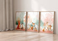 Load image into Gallery viewer, Woodland Animal Nursery Prints | Set of 3 | Blossom Tree & Pink Forest Decor for Girls' Room - RoseRowanDesign

