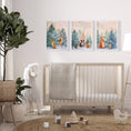 Load image into Gallery viewer, Woodland Animal Nursery Prints | Set of 3 | Gender-Neutral Boho Scandi Forest Decor - RoseRowanDesign
