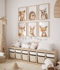 Load image into Gallery viewer, Woodland Animal Nursery Prints | Set of 6 | Gender-Neutral Forest Decor for Baby's Room - RoseRowanDesign
