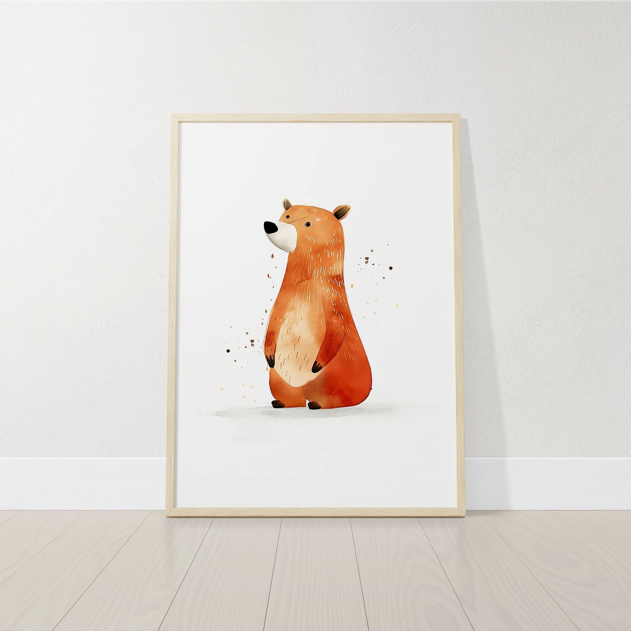Woodland Animal Nursery Prints | Set of 6 | Neutral Forest Animal Wall Art for Babies' Room - RoseRowanDesign