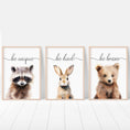Load image into Gallery viewer, Woodland Animal Nursery Prints | Set of 6 | Neutral Forest Animal Wall Art for Baby's Room - RoseRowanDesign
