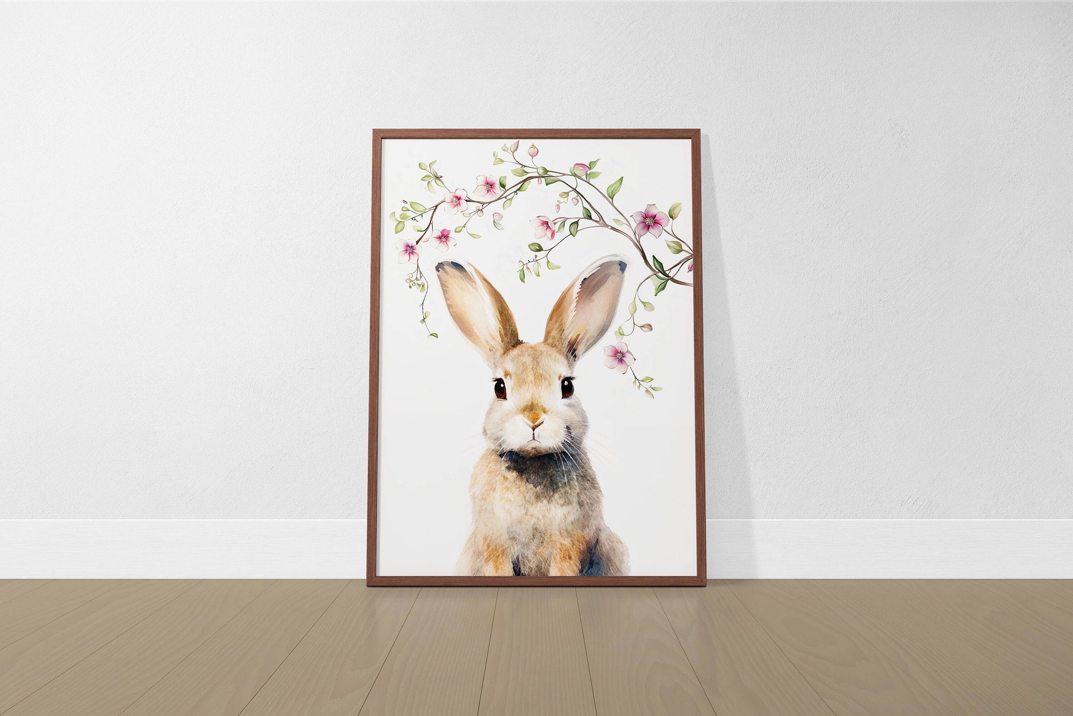 Woodland Animal Nursery Prints | Set of 6 | Pink Floral Forest Decor for Baby Girl's Room - RoseRowanDesign