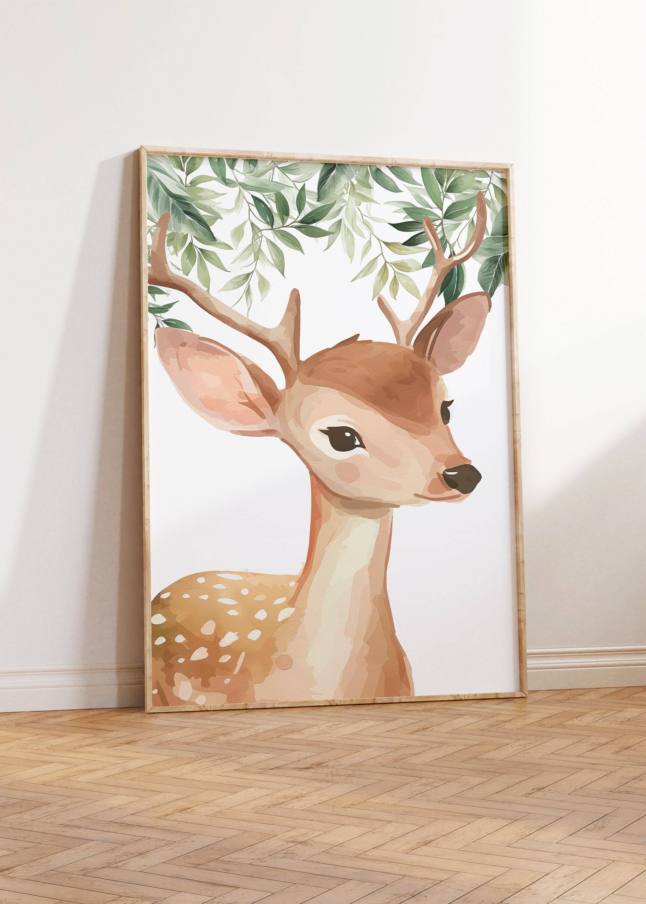 Woodland Animal Nursery Wall Prints | Set of 3 | Neutral Forest & Boho Playroom Decor - RoseRowanDesign