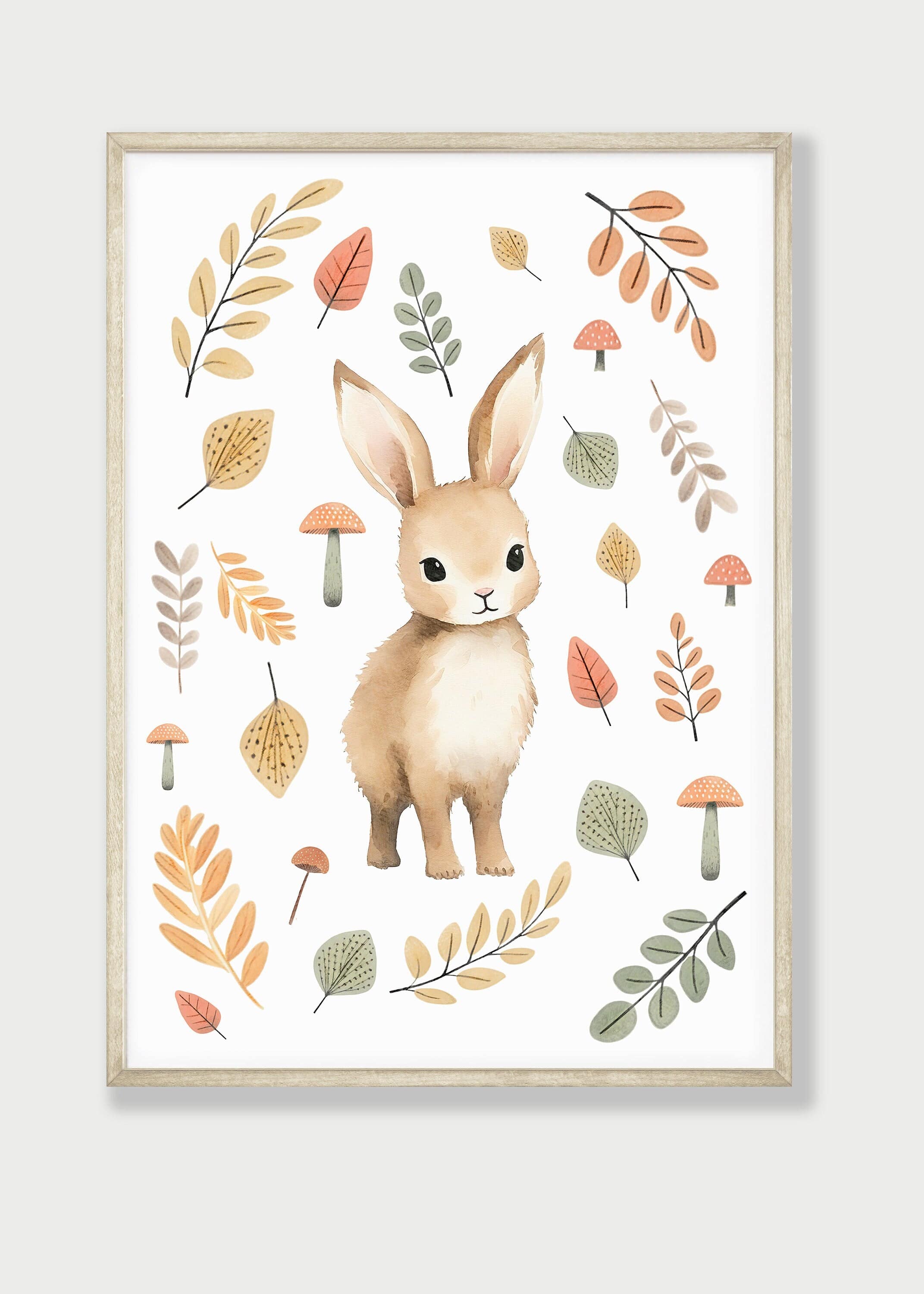 Woodland Animal Nursery Wall Prints | Set of 3 | Neutral Forest & Botanical Decor for Baby's Room - RoseRowanDesign
