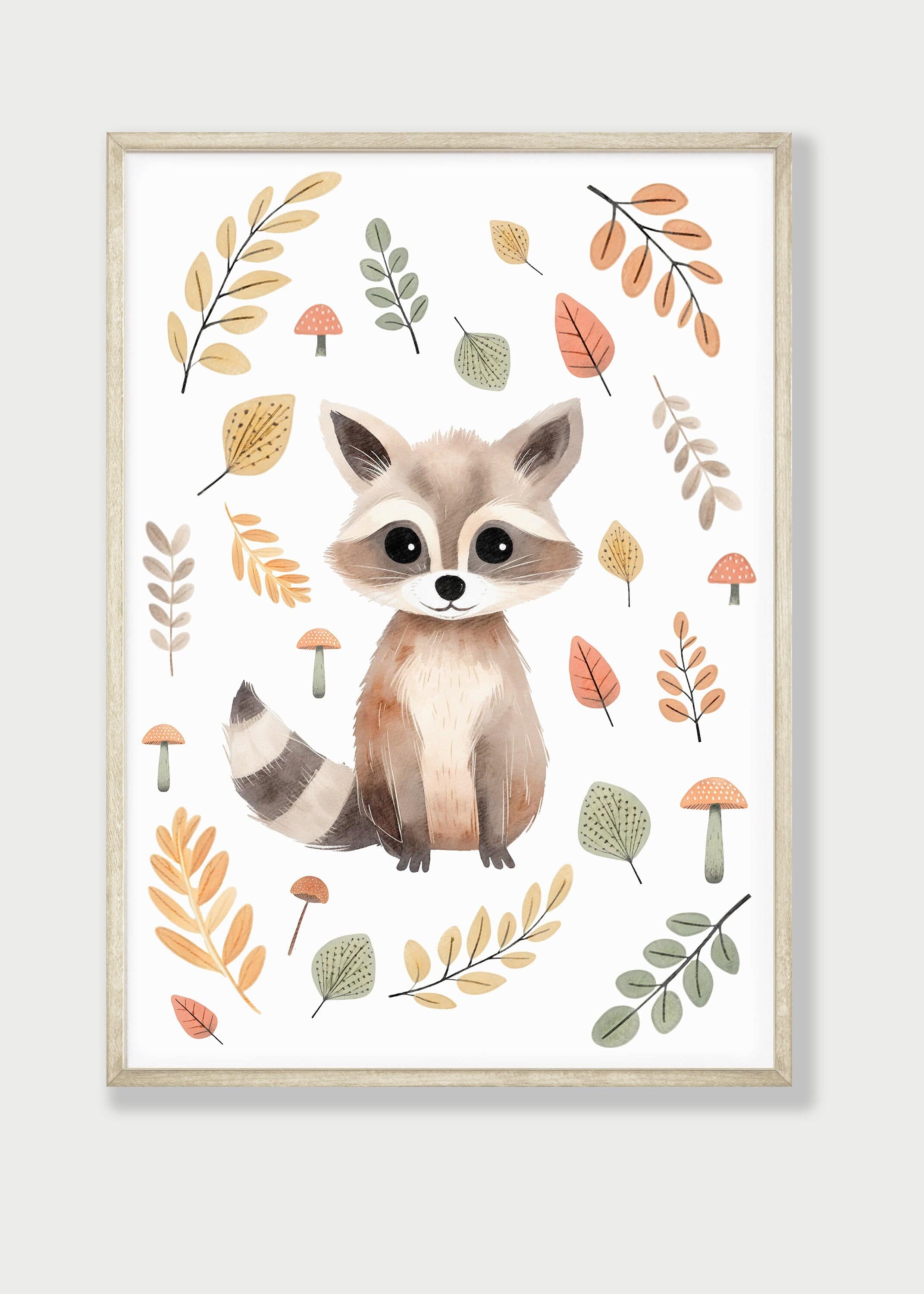 Woodland Animal Nursery Wall Prints | Set of 3 | Neutral Forest & Botanical Decor for Baby's Room - RoseRowanDesign