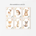 Load image into Gallery viewer, Woodland Animal Nursery Wall Prints | Set of 3 | Neutral Forest Decor for Baby's Room - RoseRowanDesign
