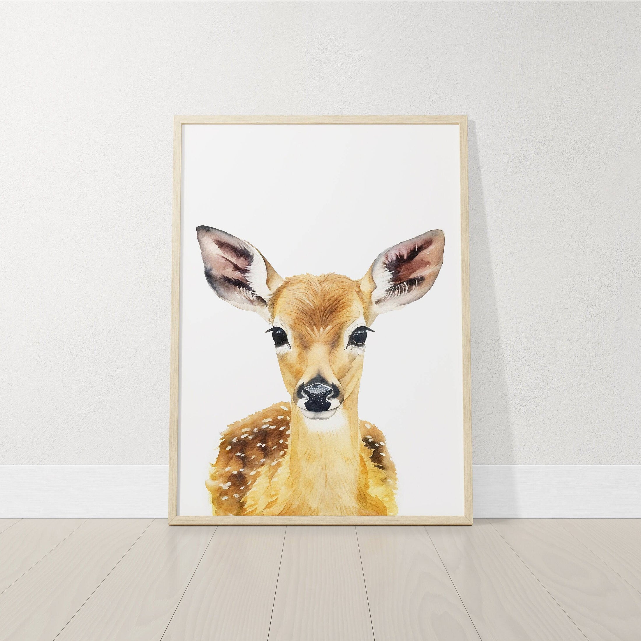 Woodland Animal Nursery Wall Prints | Set of 3 | Neutral Forest Theme for Baby's Room - RoseRowanDesign