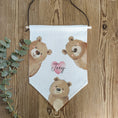 Load image into Gallery viewer, Personalised Peek-a-Boo Bear Name Pennant Wall Flag | Nursery & Kids Room Decor - RoseRowanDesign
