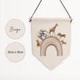 Load image into Gallery viewer, Safari Animal Rainbow Pennant Wall Flag | Kids Room Banner - RoseRowanDesign
