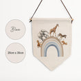 Load image into Gallery viewer, Safari Animal Rainbow Pennant Wall Flag | Kids Room Banner - RoseRowanDesign
