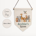 Load image into Gallery viewer, Personalised Safari Animal Name Pennant Wall Flag | Kids Room Decor & Door Hanger - RoseRowanDesign
