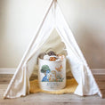 Load image into Gallery viewer, Dinosaur Themed Personalised Toy Trug for Kids Room or Nursery - RoseRowanDesign
