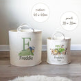 Load image into Gallery viewer, Tractor Themed Personalised Toy Trug for Kids Room or Nursery - RoseRowanDesign
