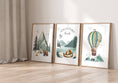 Load image into Gallery viewer, Adventure Awaits, Bear Theme Kids Wall Art | Set of 3 Nursery Prints - RoseRowanDesign
