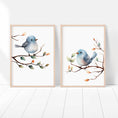 Load image into Gallery viewer, Birds Wall Art | Set of 2 Nursery Prints | Gender Neutral Decor for Baby’s Room
