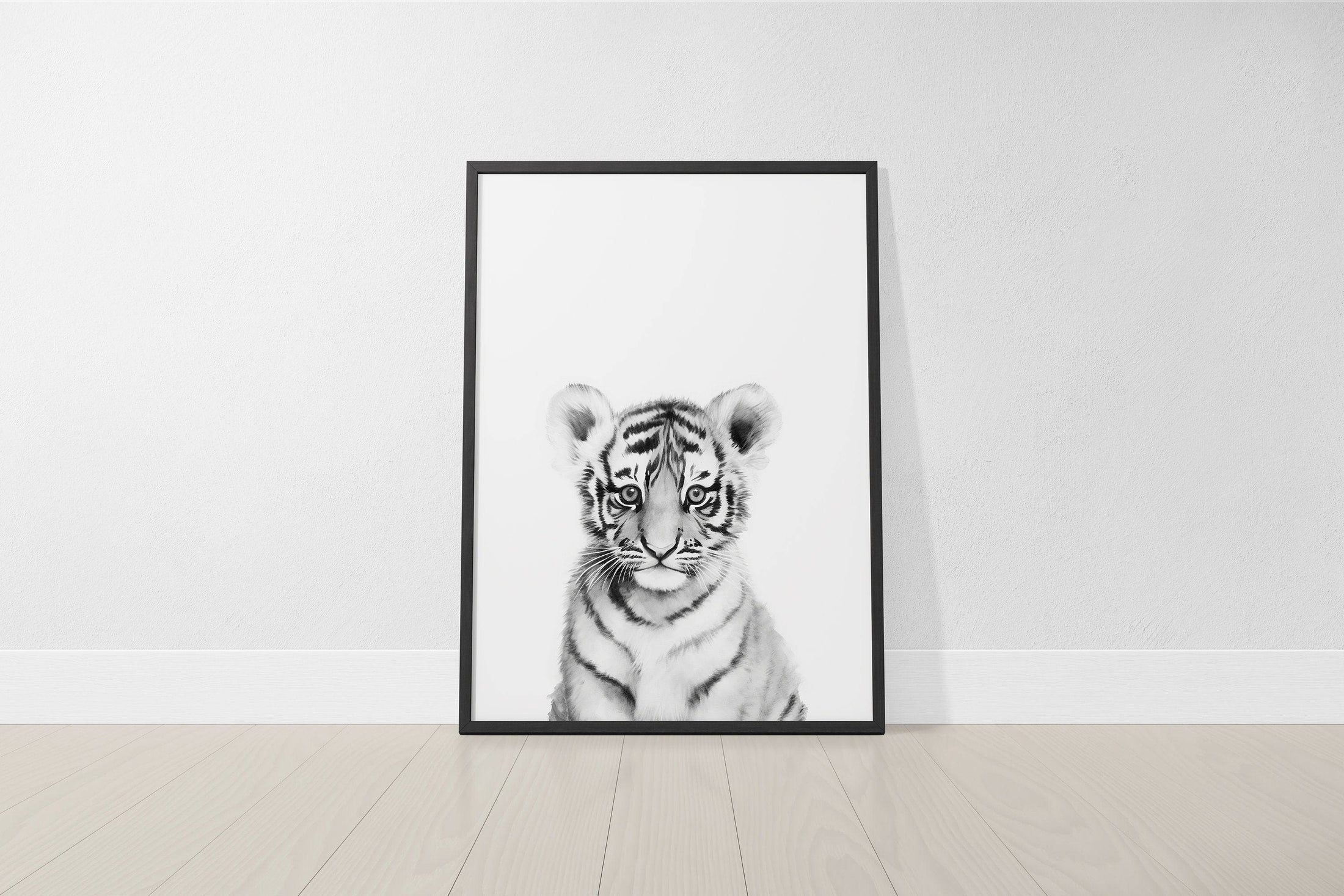 Black and White Safari Animal Prints, Jungle Nursery Wall Art Prints, Neutral Nursery Decor, Unisex Child's Bedroom