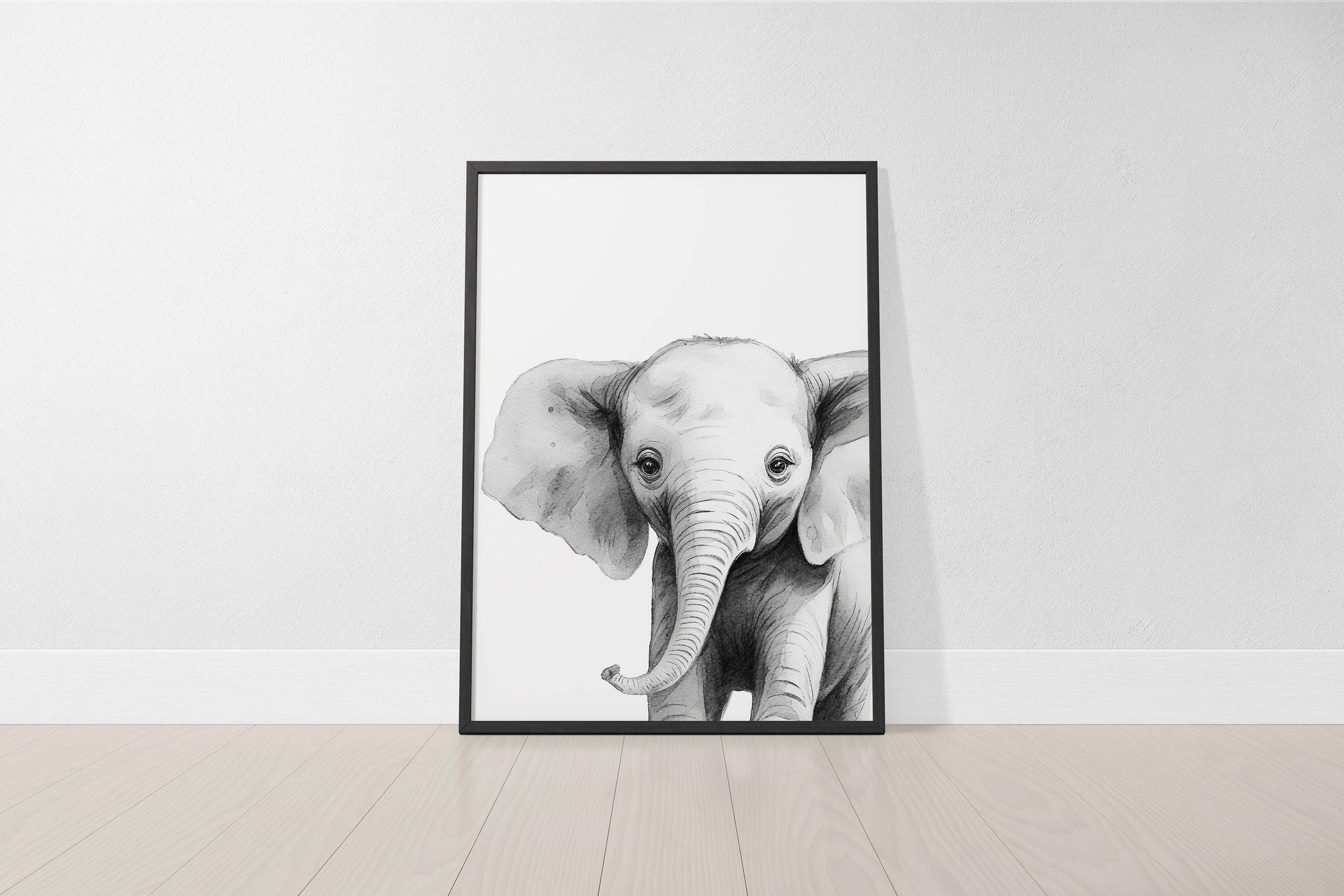 Black and White Safari Animal Nursery Prints, Set Of 3 Monochrome Jungle Animal Nursery Wall Art, Neutral Nursery Decor, Kids Unisex Bedroom