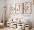 Load image into Gallery viewer, Personalised Rainbow & Safari Animal Wall Art | Polka Dots Rainbow | Set of 3 Nursery Prints - RoseRowanDesign
