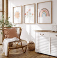 Load image into Gallery viewer, Boho Nursery Prints | Set of 3 Rainbow & Wildflower Art for Baby Girls' Bedroom - RoseRowanDesign
