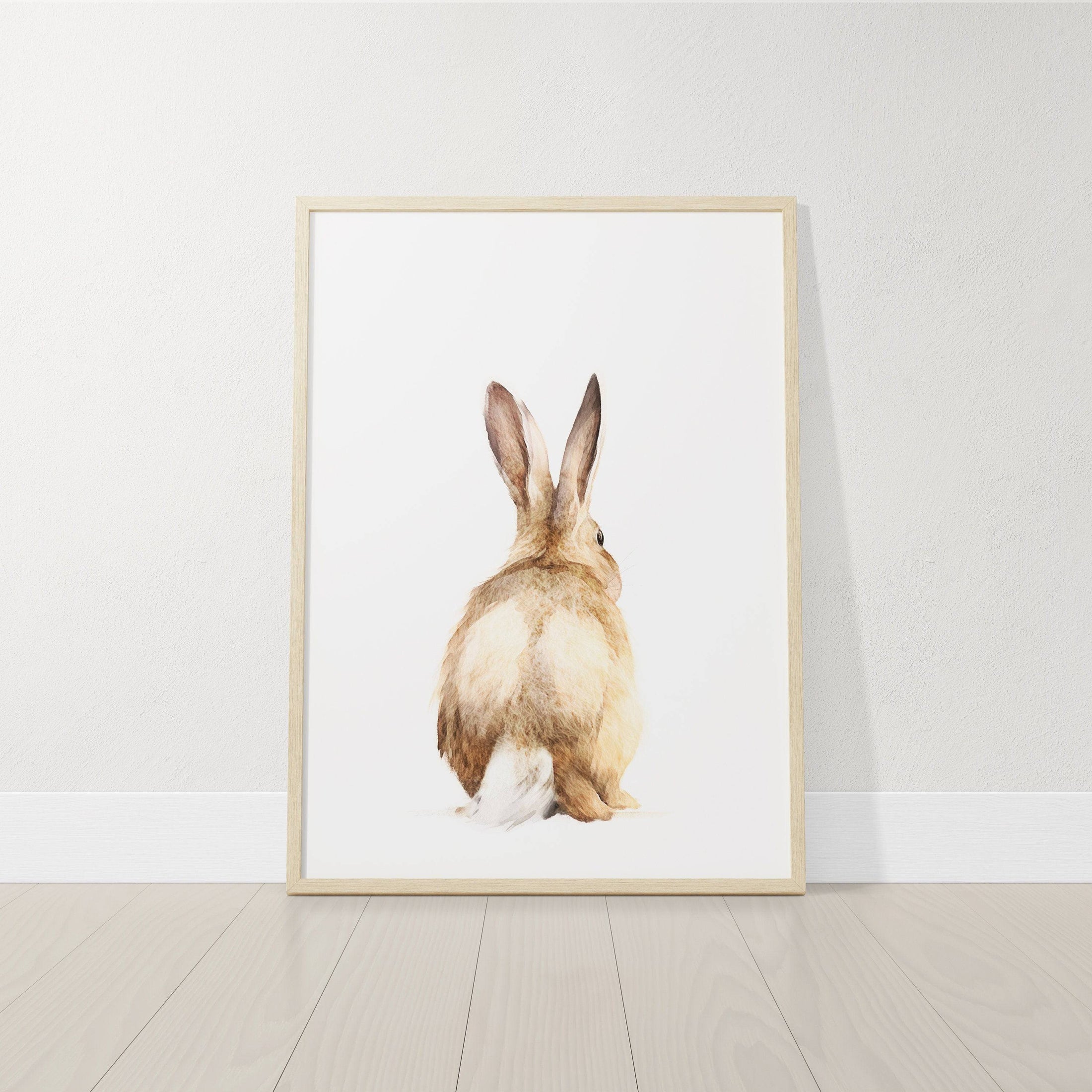 Bunny Prints for Nursery | Set of 2 Rabbit Wall Art Prints | Neutral Nursery Decor - RoseRowanDesign