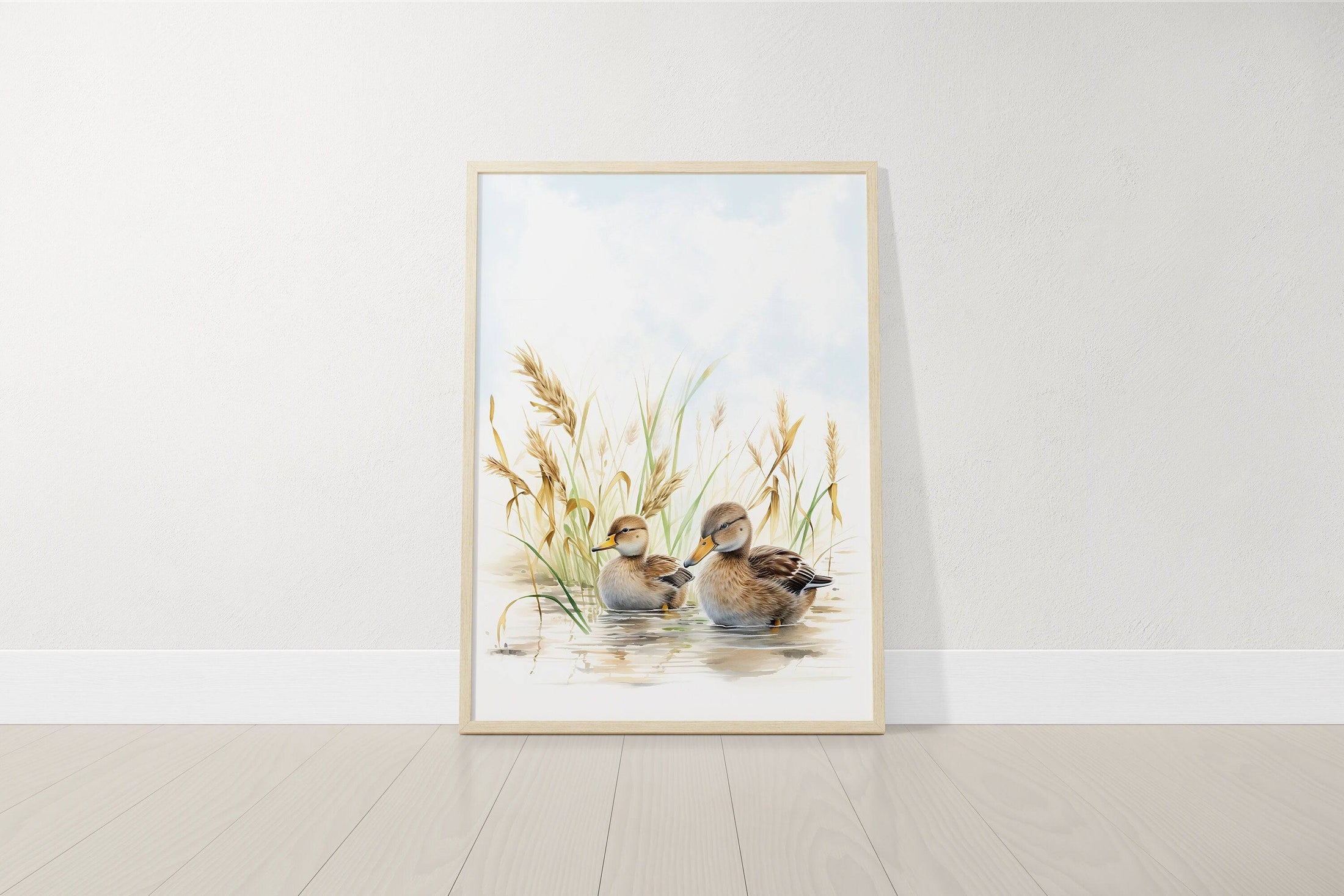 Ducks Nursery Prints | Set of 3 Mallard Duck Wall Art | Gender Neutral Farmhouse Decor - RoseRowanDesign