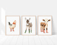 Load image into Gallery viewer, Farm Animal Nursery Prints | Set of 3 Farm Theme Wall Art for Babies Room & Playroom - RoseRowanDesign
