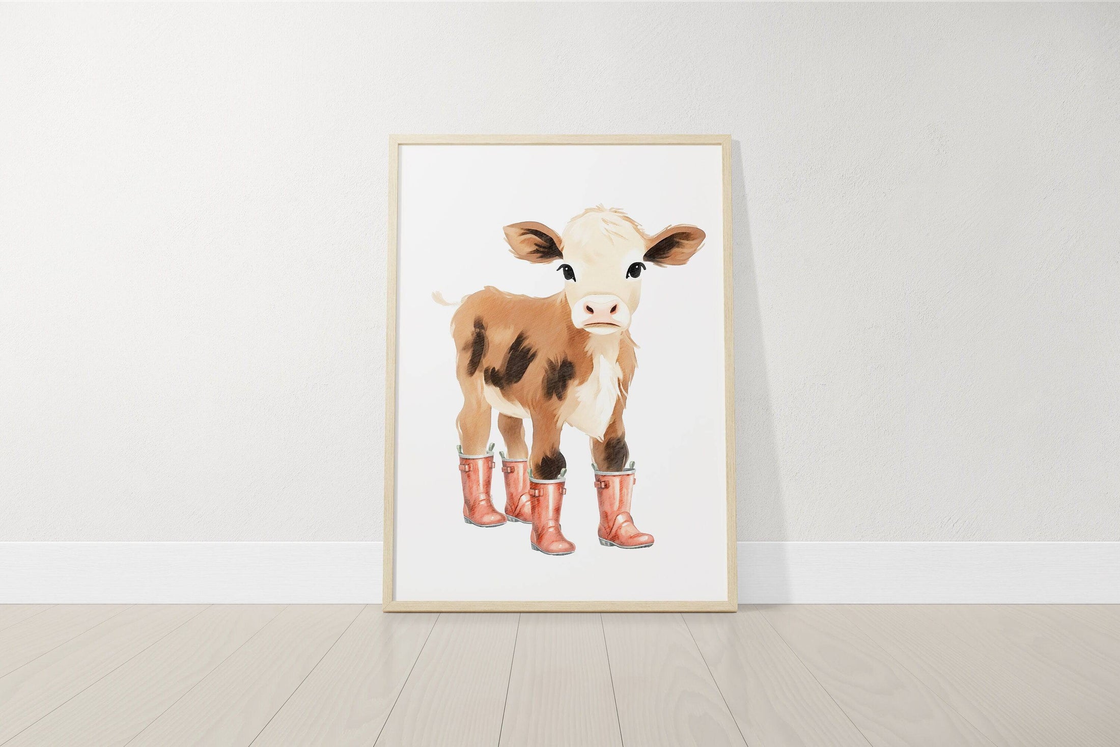 Farm Animal Prints for Nursery | Set of 6 Wall Art Prints for Baby Room | Barnyard Decor - RoseRowanDesign
