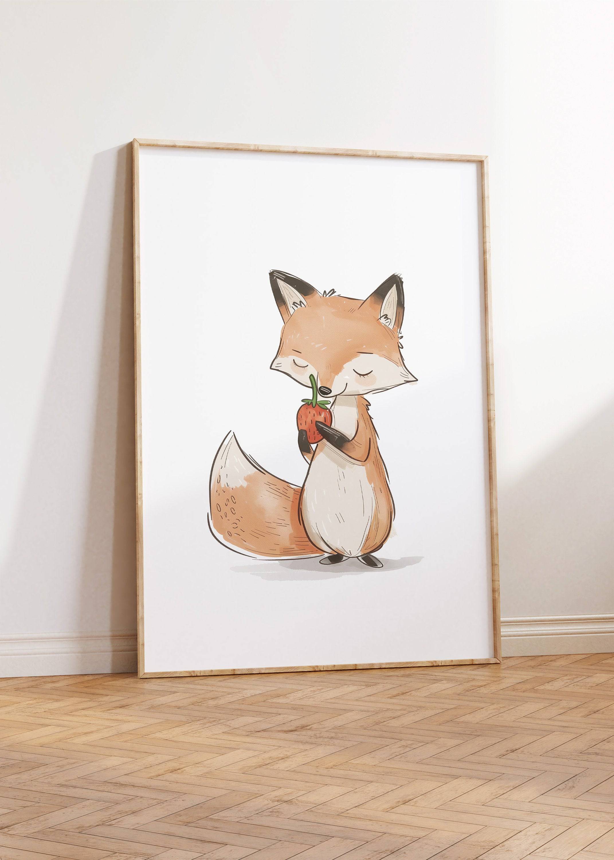 Fox, Bunny & Bear Nursery Prints | Neutral Woodland Decor | Unisex Animal Wall Art - RoseRowanDesign