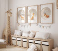 Load image into Gallery viewer, Fox Theme Kids Wall Art | Beige | Set of 3 Nursery Prints - RoseRowanDesign

