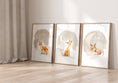 Load image into Gallery viewer, Fox Theme Kids Wall Art | Beige | Set of 3 Nursery Prints - RoseRowanDesign
