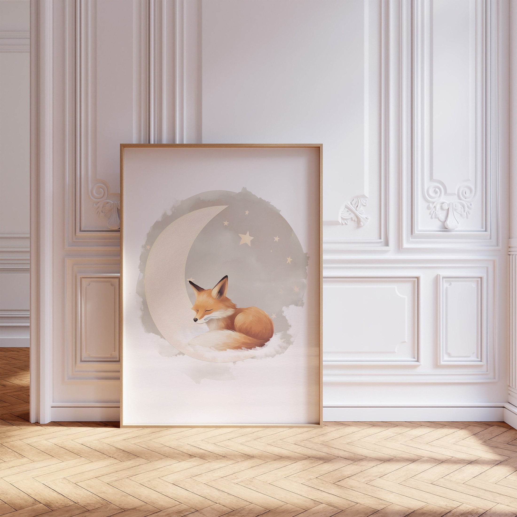 Fox Theme Kids Wall Art | Beige | Set of 3 Nursery Prints - RoseRowanDesign
