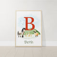 Load image into Gallery viewer, Personalised Farm Nursery Prints | Set of 3 Tractor Theme Wall Art | Unisex Barnyard Posters - RoseRowanDesign

