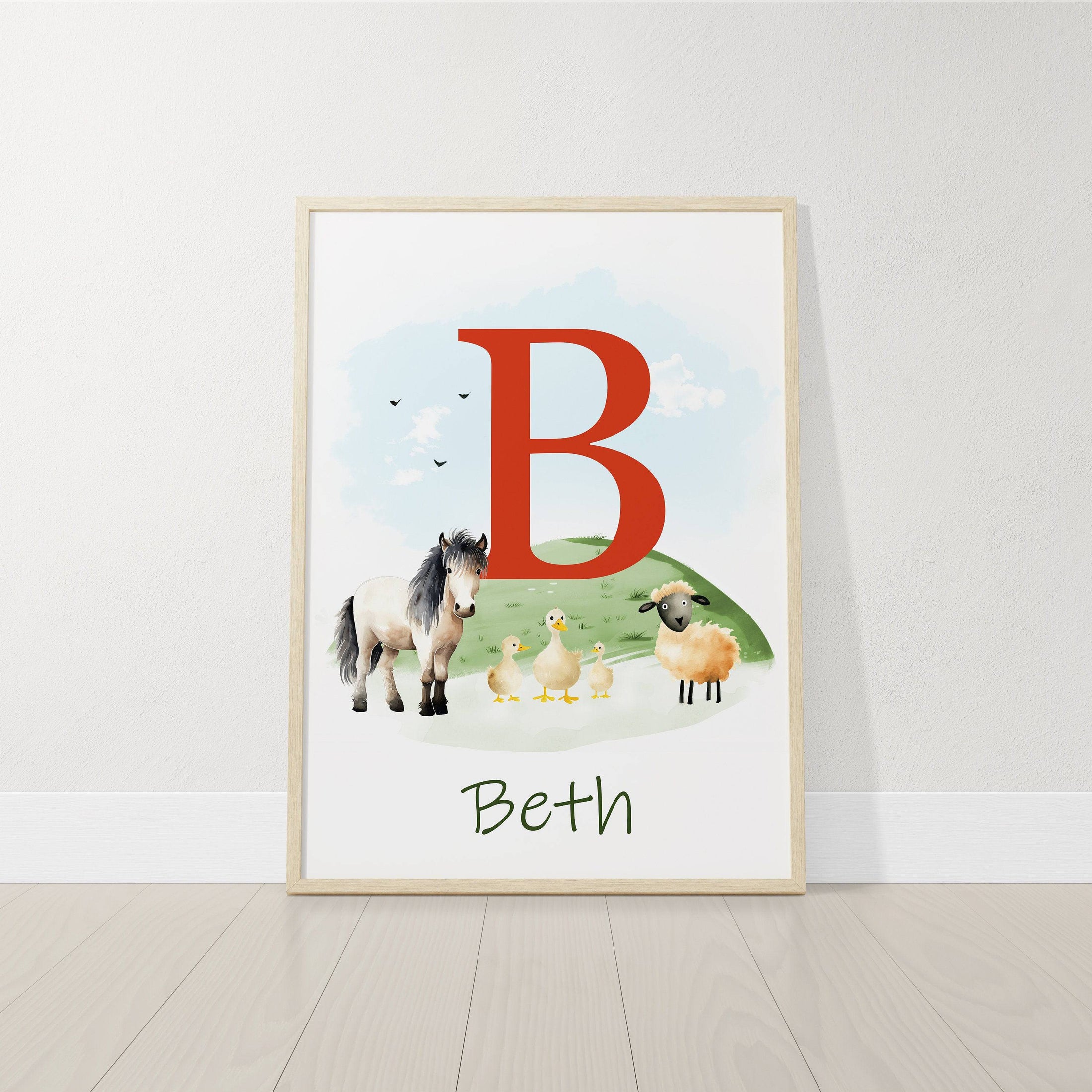 Personalised Farm Nursery Prints | Set of 3 Tractor Theme Wall Art | Unisex Barnyard Posters - RoseRowanDesign