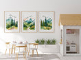 Load image into Gallery viewer, Mountain Nursery Prints | Set of 3 Forest Decor | Green Nursery Wall Art - RoseRowanDesign
