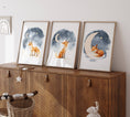 Load image into Gallery viewer, Night Sky Fox Nursery Prints | Set of 3 | Boho Wall Art | Gender Neutral Nursery Decor - RoseRowanDesign

