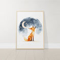 Load image into Gallery viewer, Night Sky Fox Nursery Prints | Set of 3 | Boho Wall Art | Gender Neutral Nursery Decor - RoseRowanDesign
