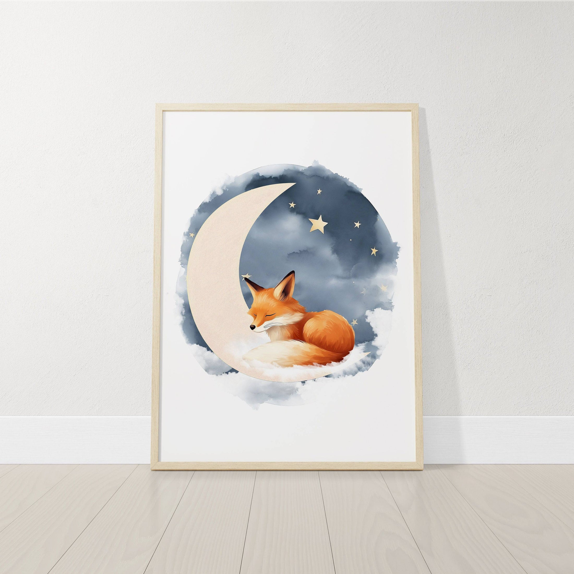 Night Sky Fox Nursery Prints | Set of 3 | Boho Wall Art | Gender Neutral Nursery Decor - RoseRowanDesign