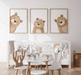 Load image into Gallery viewer, Peeking Bears Nursery Prints | Set of 3 Bear-Themed Gender Neutral Wall Art - RoseRowanDesign

