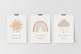 Load image into Gallery viewer, Boho Rainbow Nursery Prints | Set of 3 | You Are My Sunshine Art - RoseRowanDesign
